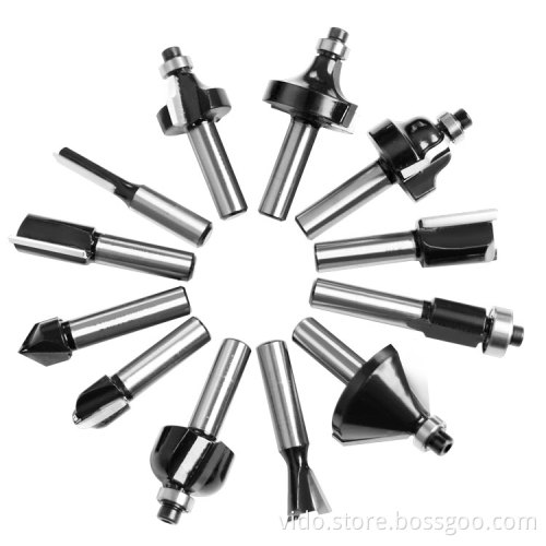 VIDO cnc thickened 8mm shank router bits for wood trimmer carving